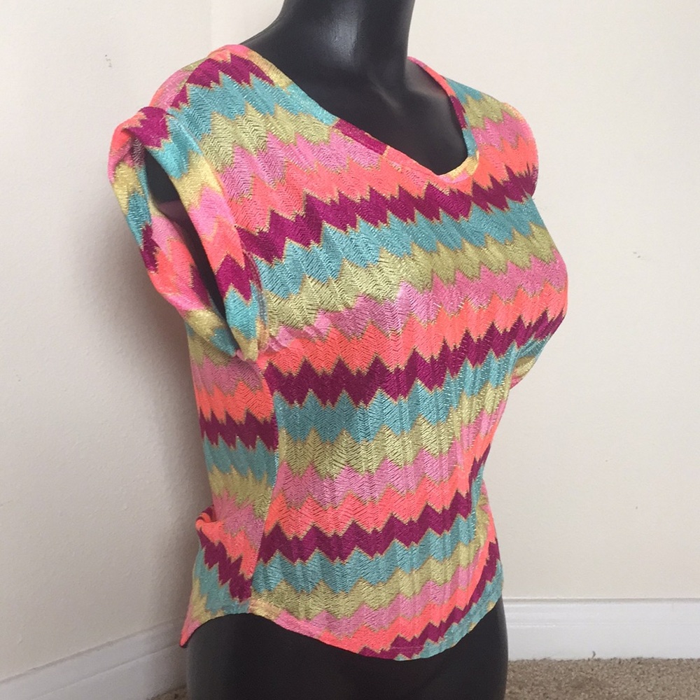 Mono B sheer bright neon top